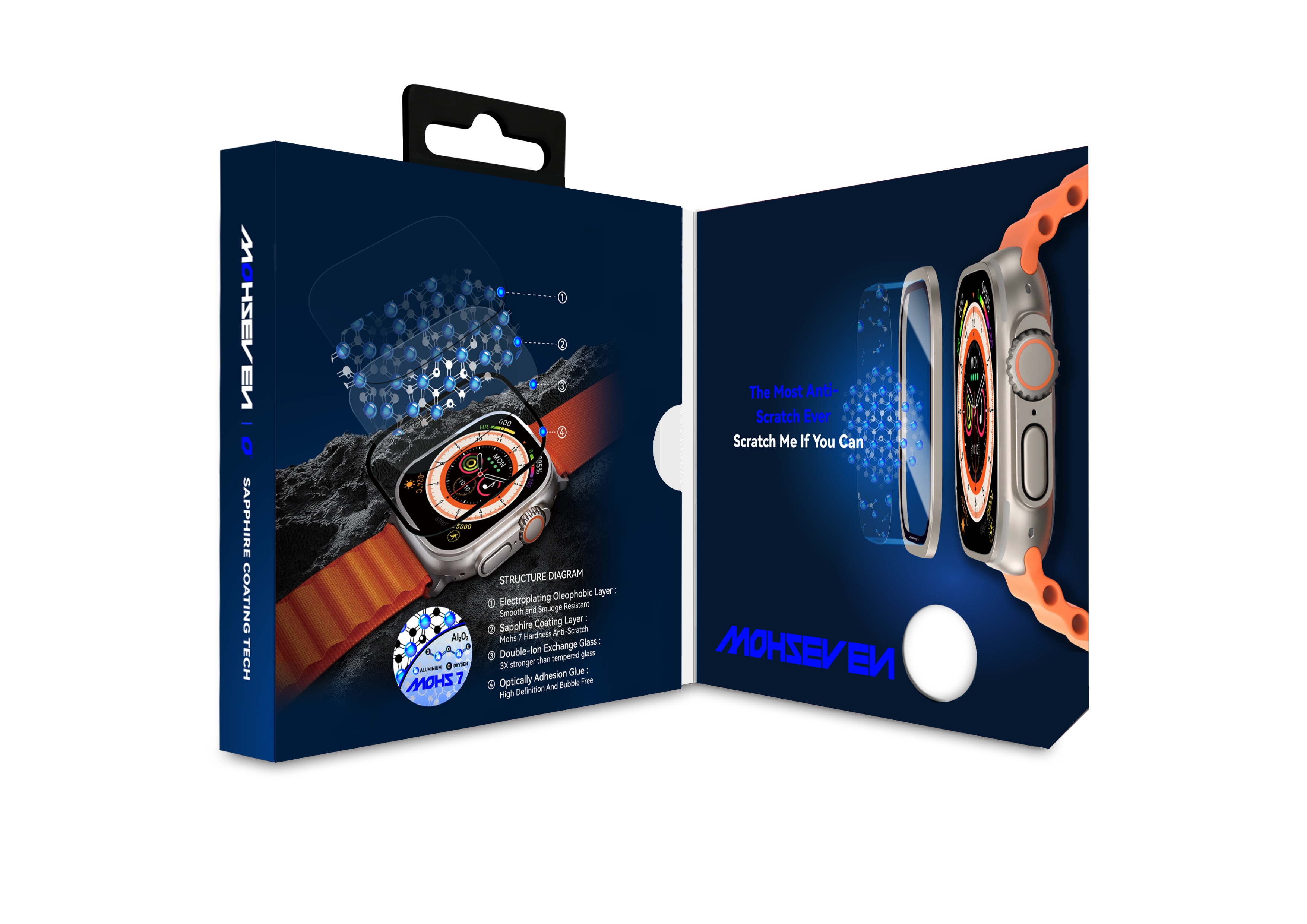 Mohseven Mohs 7 Hardness Sapphire Coating iwatch ultra 1 ultra 2 ultra 3 with AR Coating