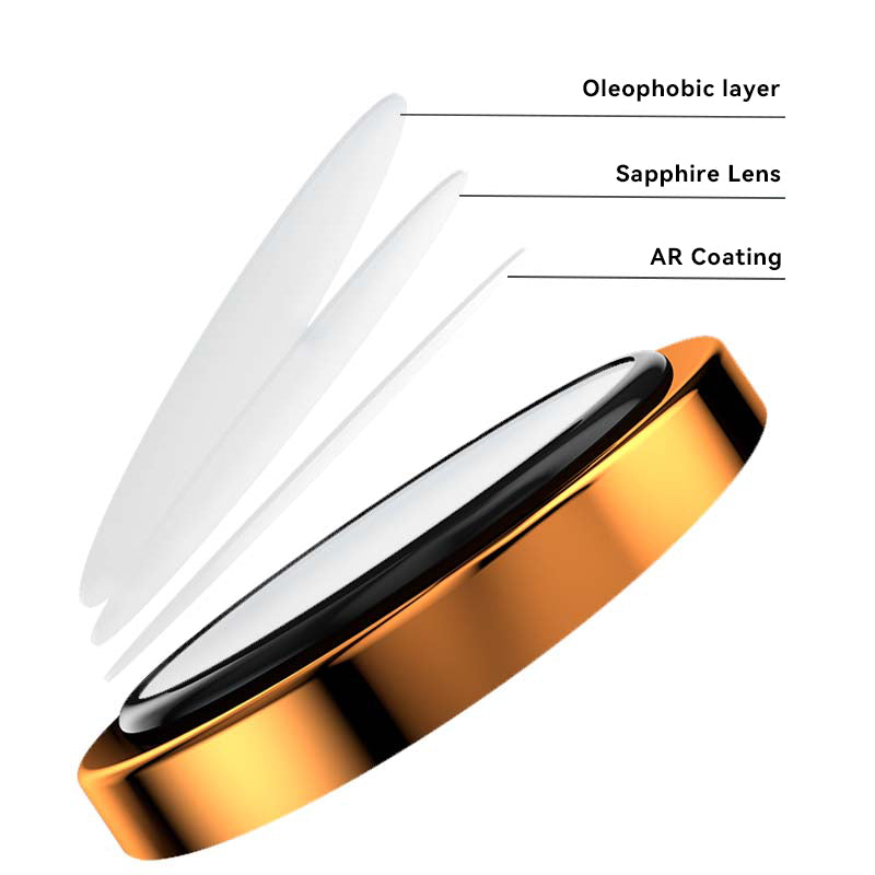 99.99% Sapphire lens protector Mohs 9 Hardness up to 40KG impact Resistance for iphone 15Pro/max 16pro/max 17pro/max Aluminum Ring