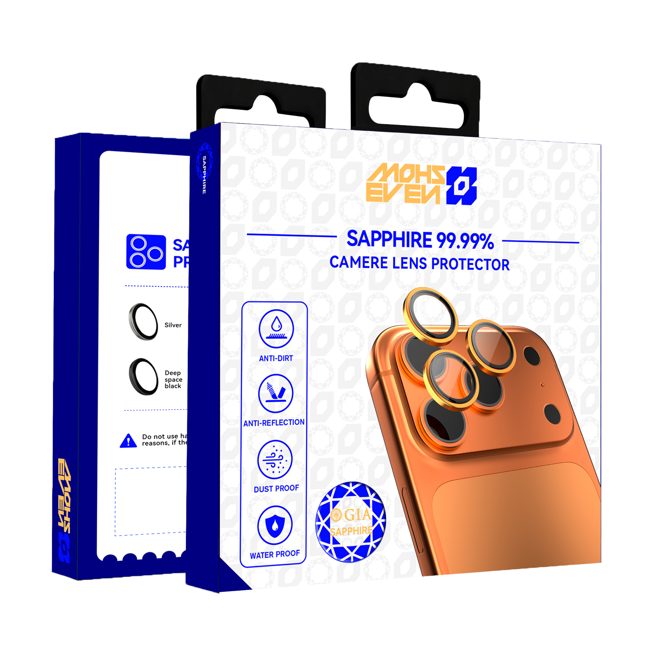 99.99% Sapphire lens protector Mohs 9 Hardness up to 40KG impact Resistance for iphone 15Pro/max 16pro/max 17pro/max Aluminum Ring