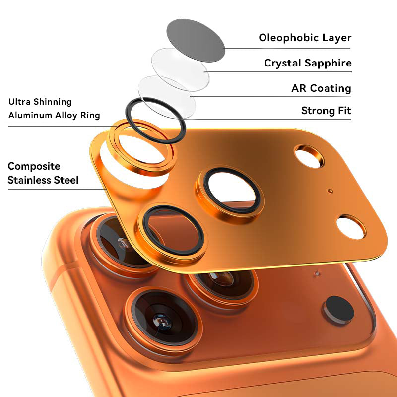 99.99% Sapphire Ultra shining Ring Aluminum alloy lens protector Mohs 9 Hardness up to 40KG impact for iphone original color