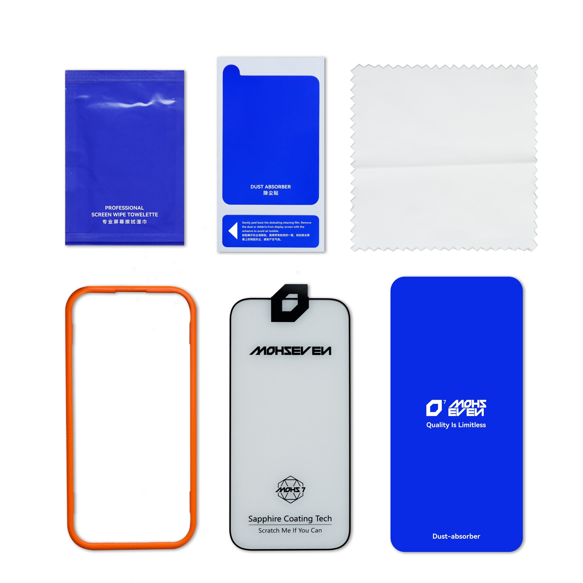 Mohseven Sapphire Coating Mohs 7 Hardness Never-Scratch Screen protector HD