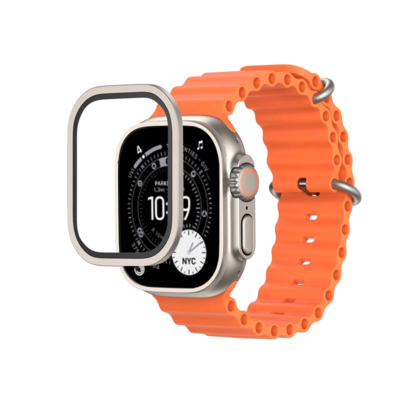 sapphire coating glass protector iwatch ultra Mohs 7 Hardness with Aluminum alloy frame